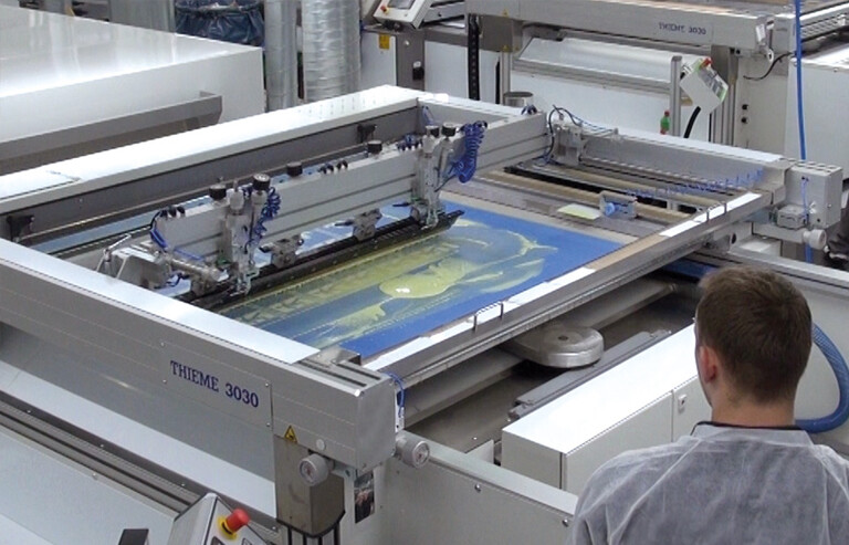 Screen printing machine in application