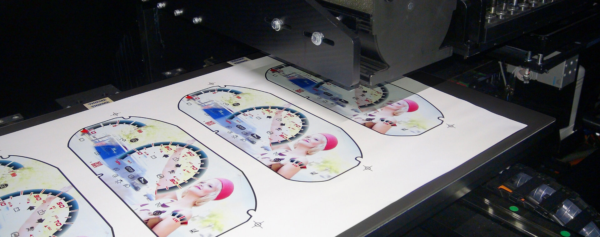 Digitaldruck Anwendung an einer Maschine