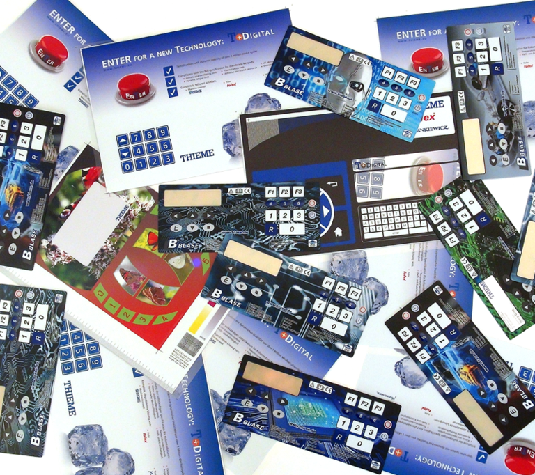 Markets Membrane switches Decorative printing of front foils and keyboard membranes