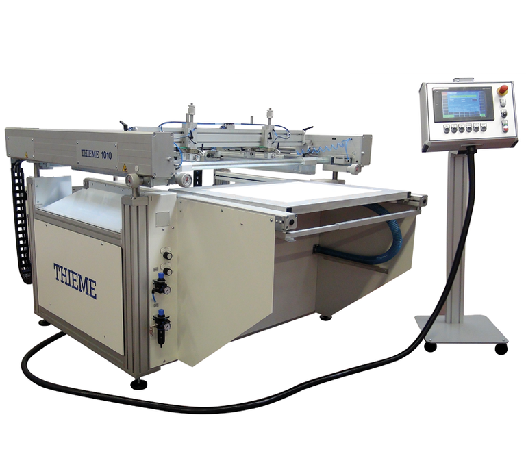 Semi-automatic screen printing machine for flexible and rigid substrates