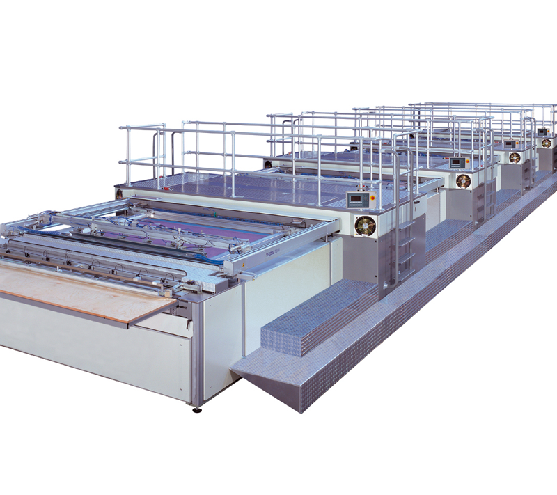 Ligne de sérigraphie modulaire pour l’impression de 2 à 6 couleurs La meilleure machine de sa gamme par ses performances et sa qualité de fabrication.