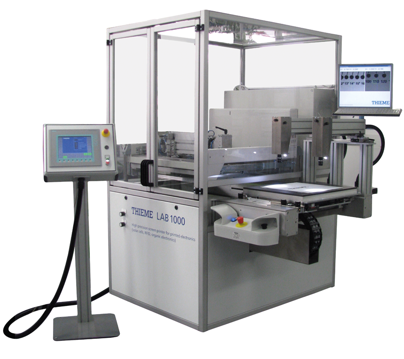 Präzisionssiebdruckmaschine mit automatischer Siebausrichtung und automatischer Substratausrichtung mittels CCD-Kamerasystemen