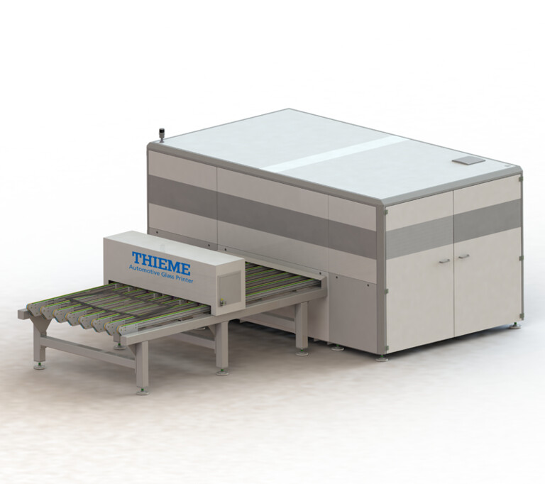 THIEME Automotive Glas Drucker PW 260 / SR 450 Vollautomatische Page-Wide Digitaldruckmaschine zur Bedruckung von symmetrischen und asymmetrischen Formglasscheiben