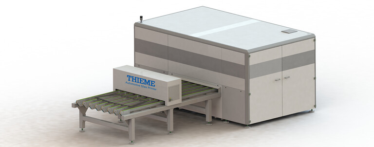 THIEME Automotive Glas Drucker PW 260 / SR 450 Vollautomatische Page-Wide Digitaldruckmaschine zur Bedruckung von symmetrischen und asymmetrischen Formglasscheiben
