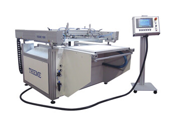 Machine de sérigraphie ½ automatique à plateau sortant pour les matériaux rigides et flexibles