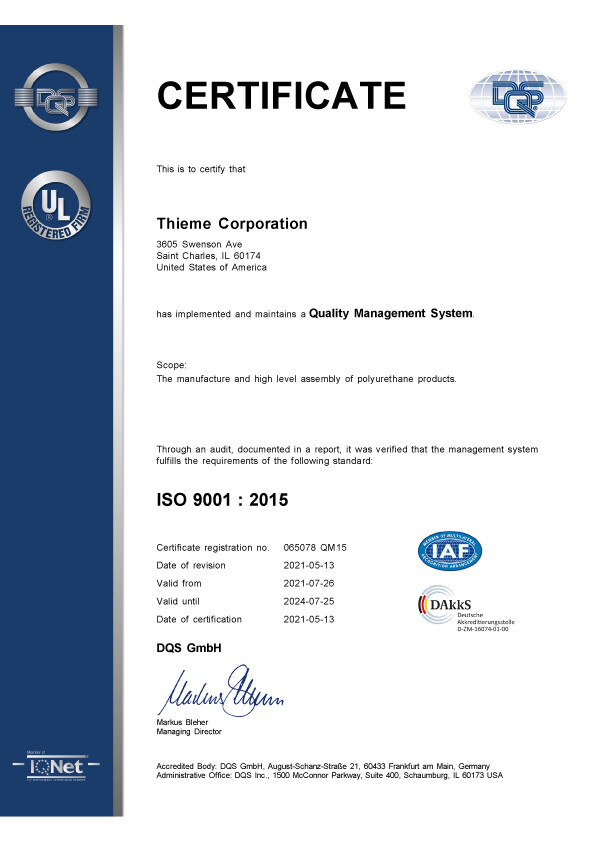 Certificate ISO 9001:2015