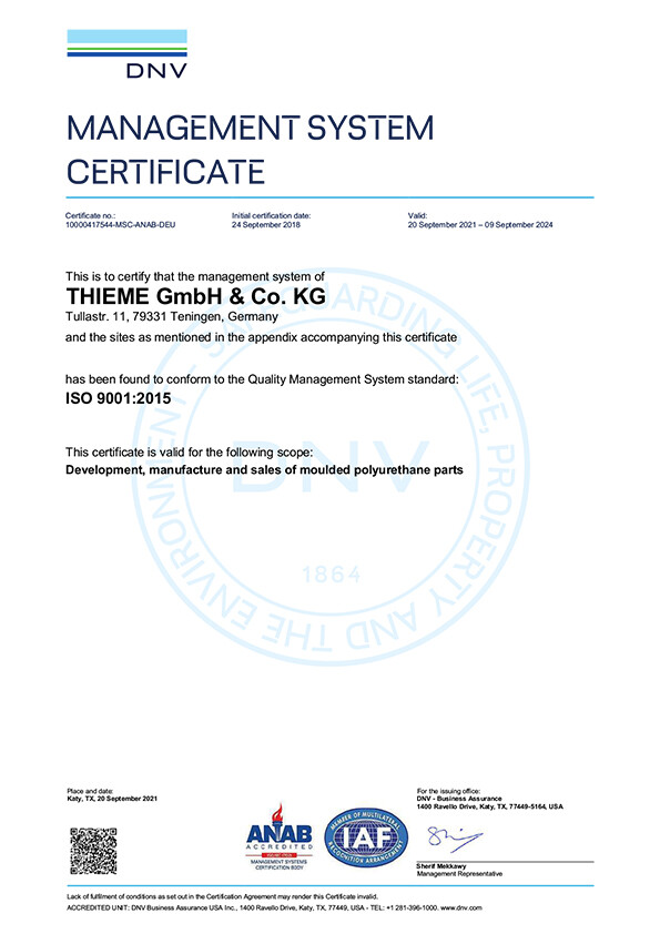 Management System Certificate ISO 9001:2015