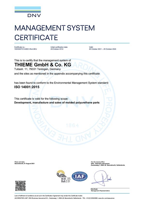 Certificat ISO 14001:2015